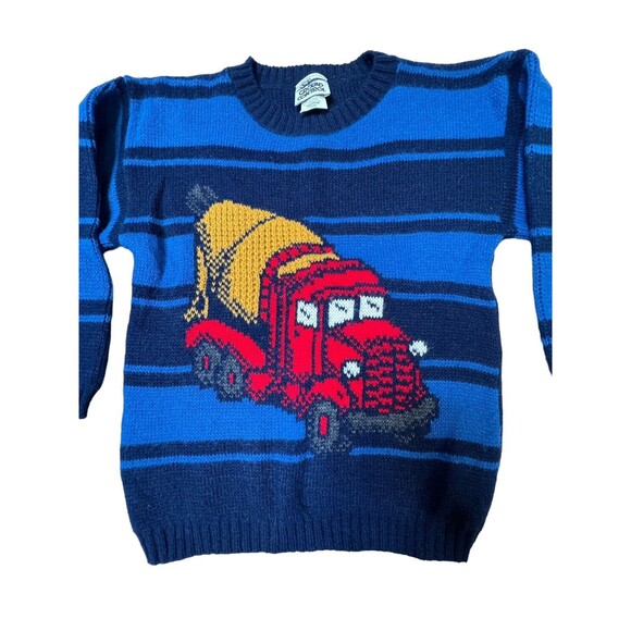 Vintage Ground Control Boy’s Sz 5/6 M Cement Truck Theme Pull Over Sweater NWOT - Picture 2 of 5